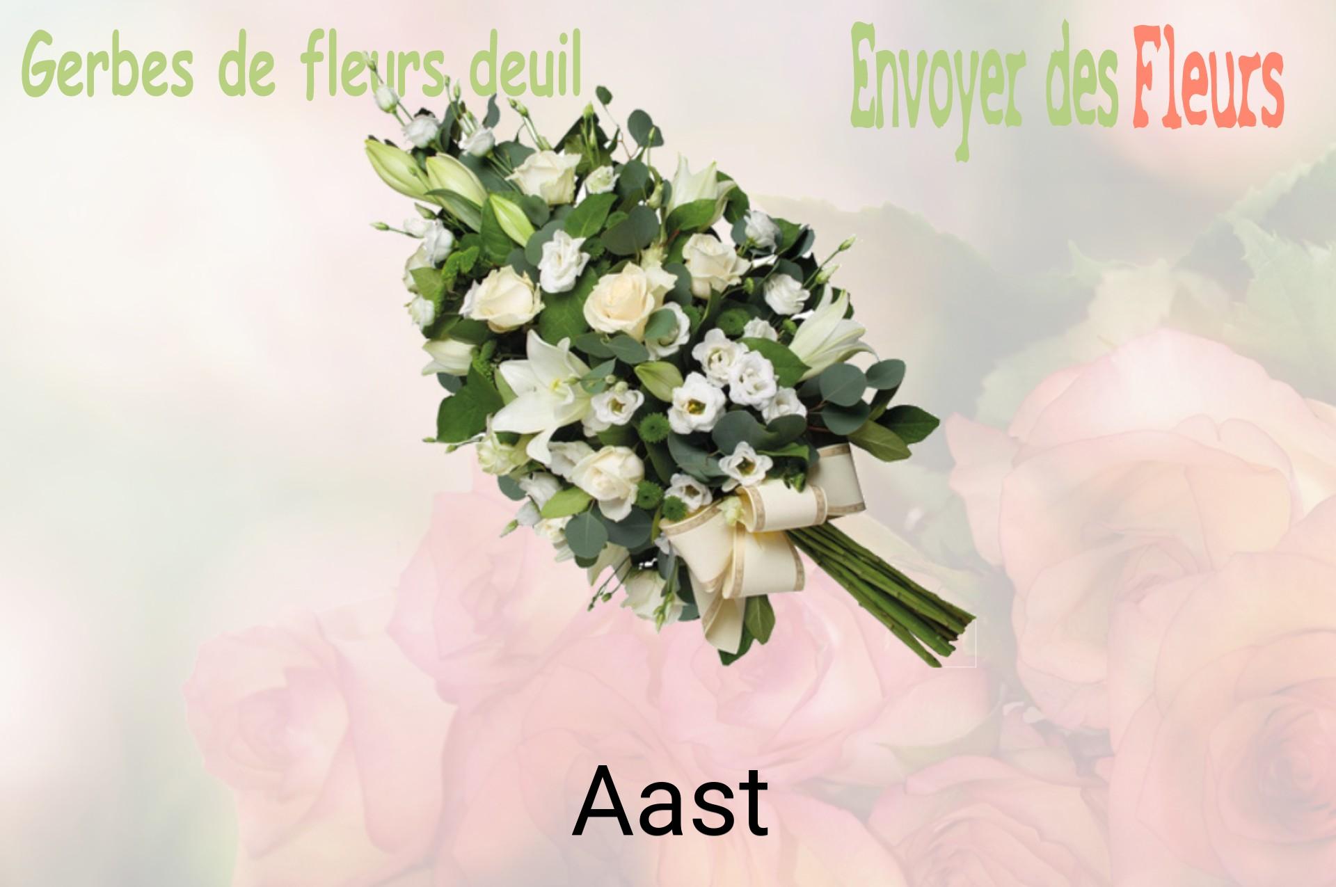Gerbe de fleurs de deuil livrée à Aast